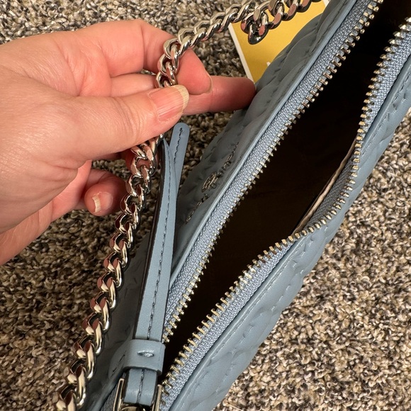 Michael Kors Powder Blue Monogram Embossed Mini Shoulder Bag - Picture 6 of 15